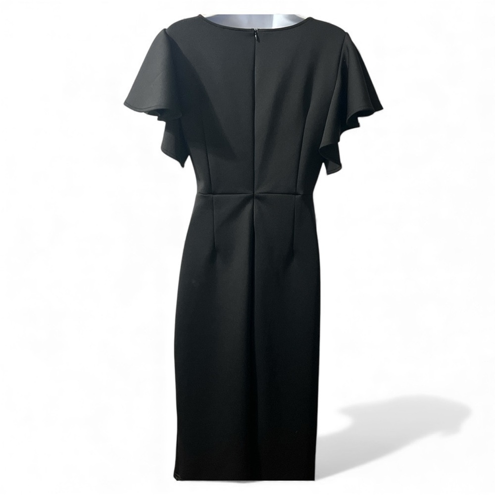 Chic Black Ruffle Midi Dress. Sz/L /NWOT - Picture 3 of 9